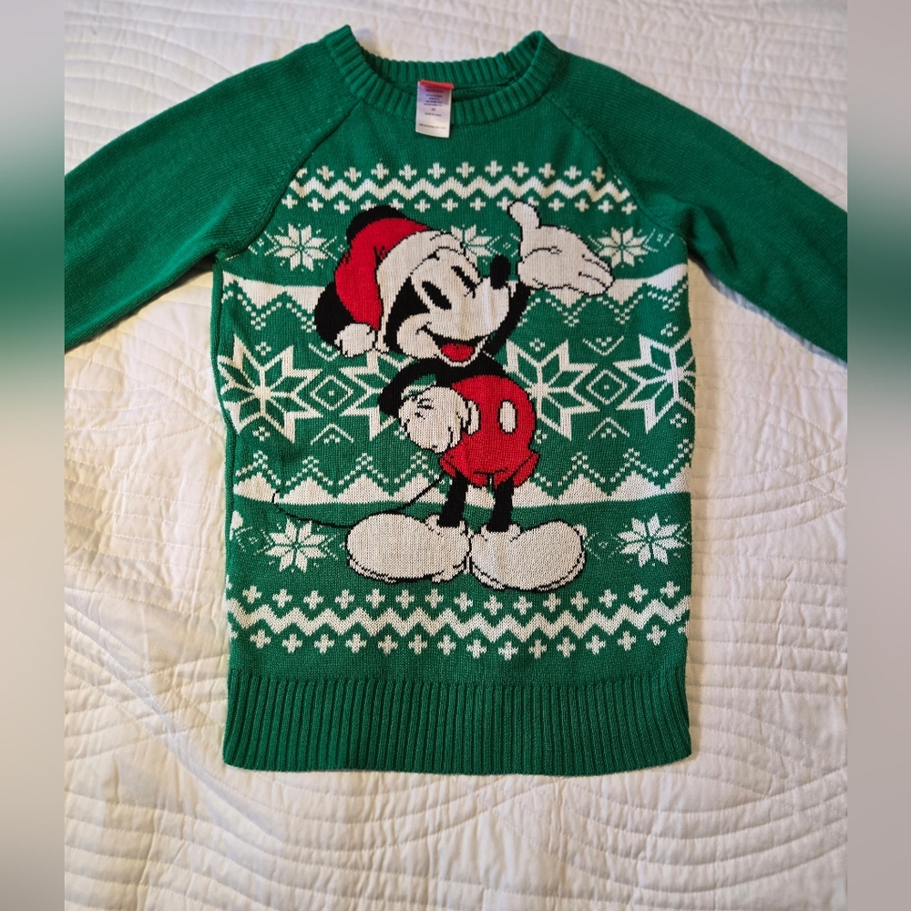 Disney Santa Mickey Mouse Holiday Sweater 2023 Christmas. Women's Size XS